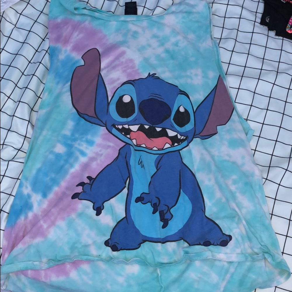 stitch tye-dye muscle tee